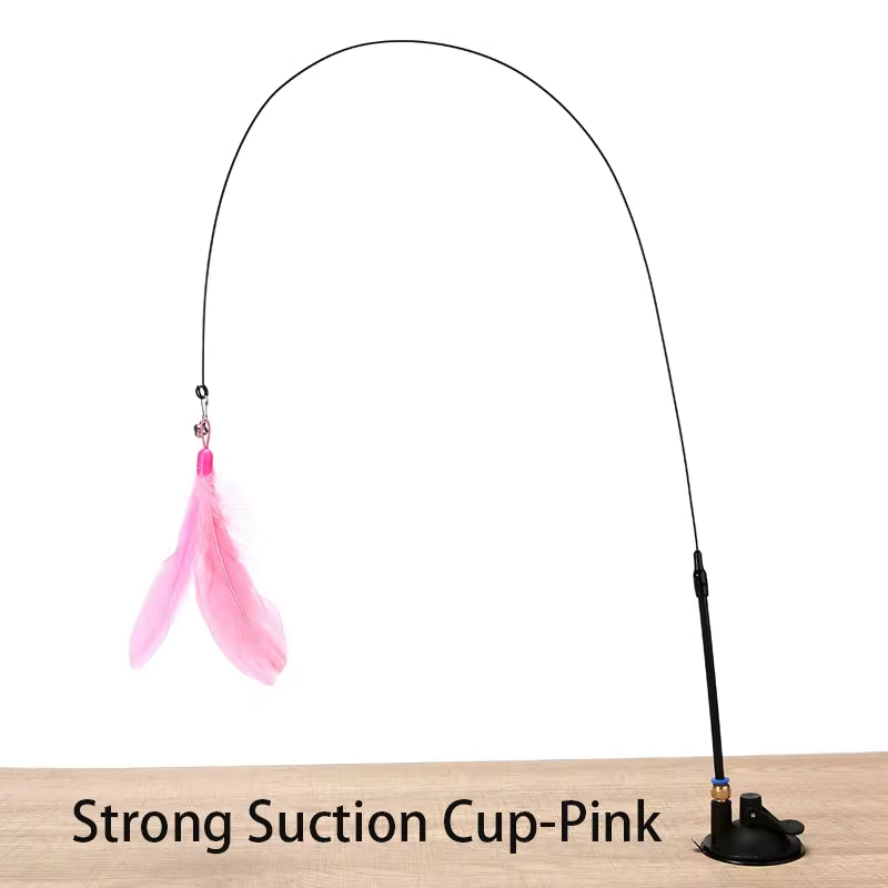 Interactive Cat Toy Wand with Suction Cup