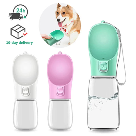 Portable Dog Water Bottle with Bowl