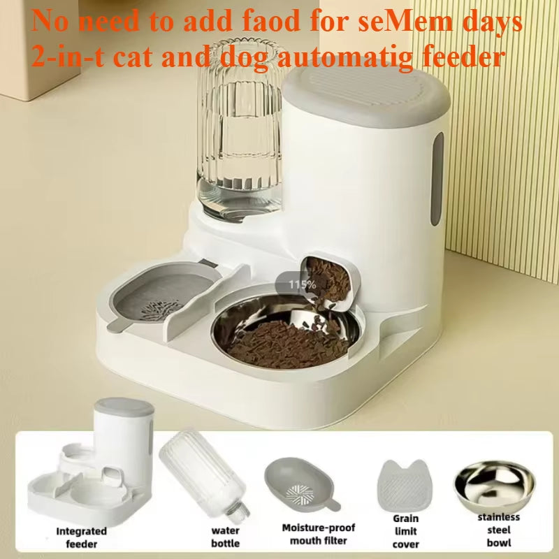 2-in-1 Pet Feeder & Water Dispenser