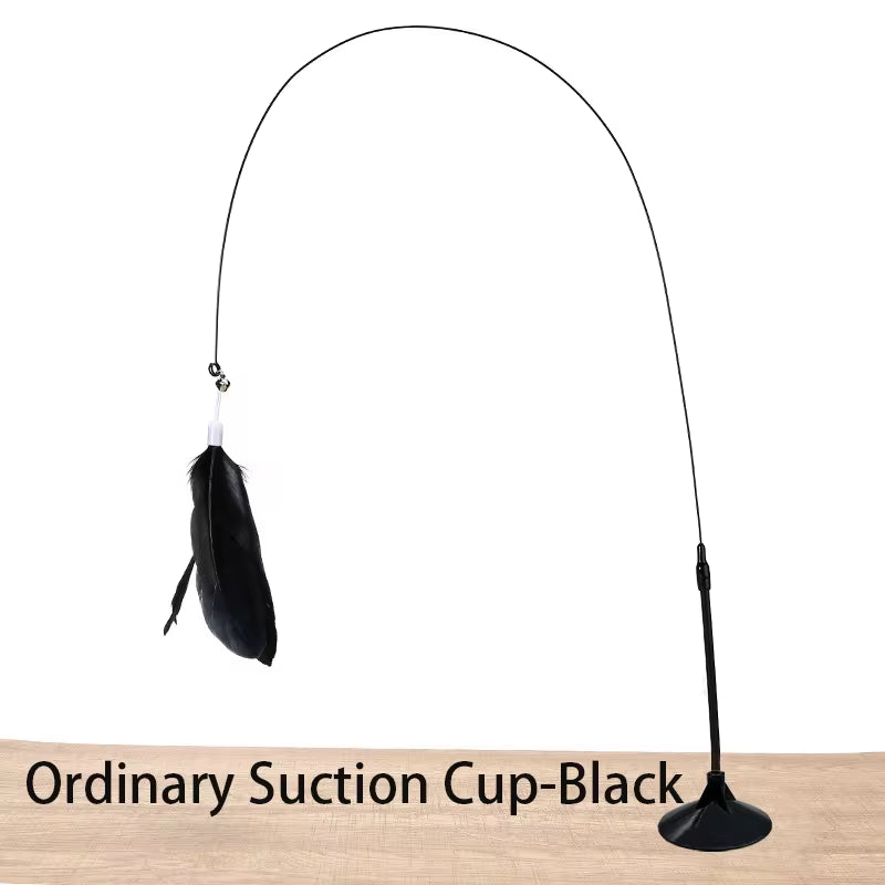 Interactive Cat Toy Wand with Suction Cup