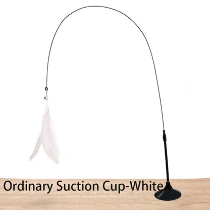 Interactive Cat Toy Wand with Suction Cup
