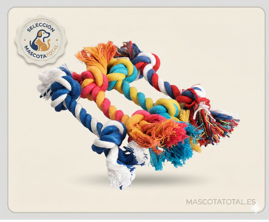 Cuerda mordedora con doble nudo para perros