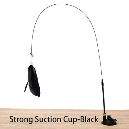 Interactive Cat Toy Wand with Suction Cup