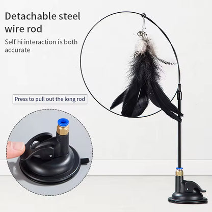Interactive Cat Toy Wand with Suction Cup
