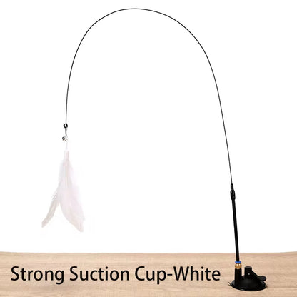 Interactive Cat Toy Wand with Suction Cup